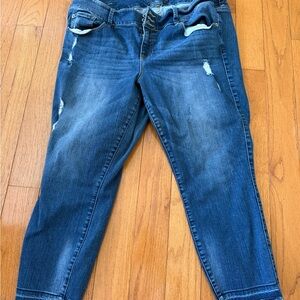 torrid Distressed Medium Blue Ankle Jeans